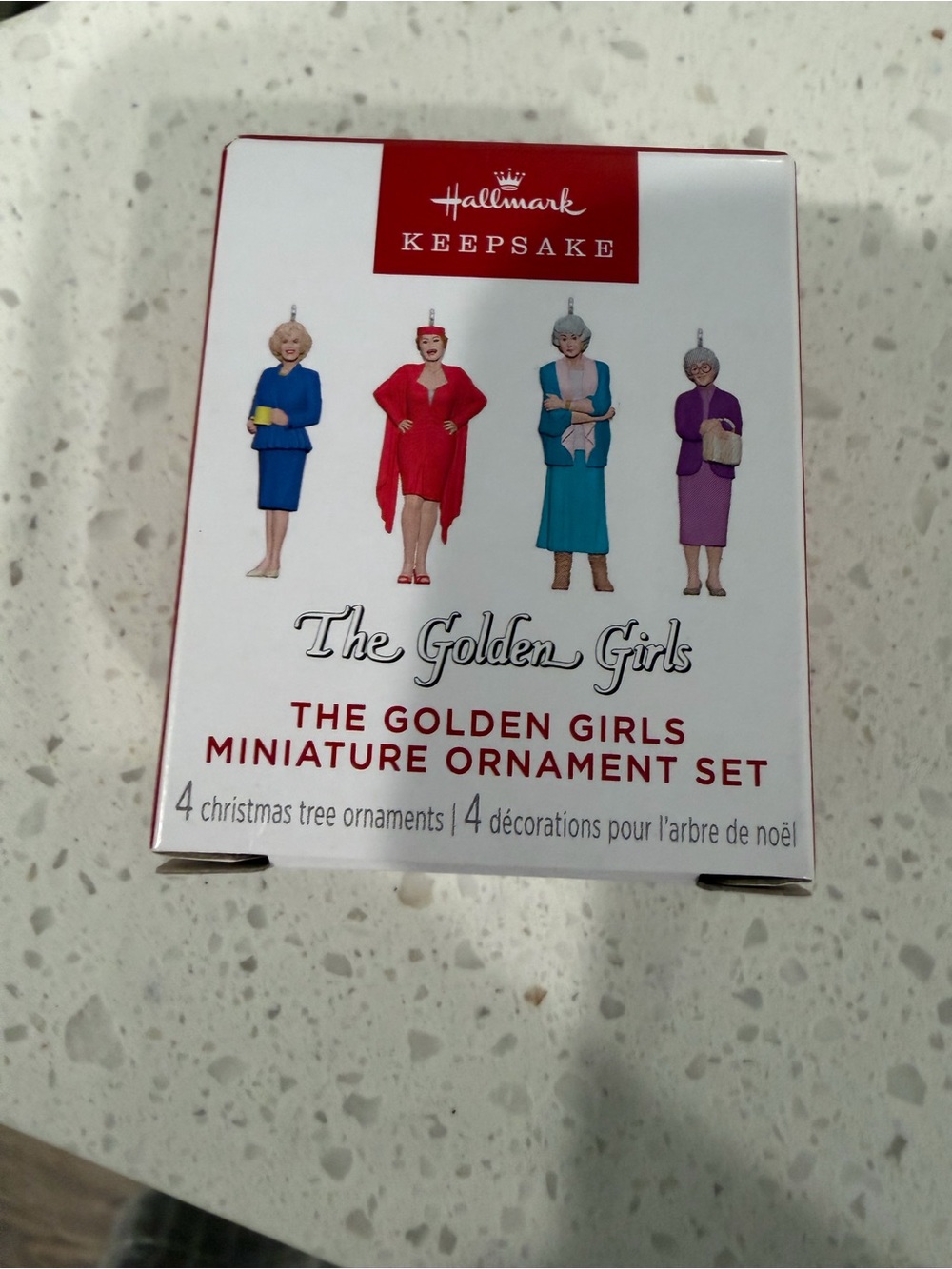Hallmark Keepsake The Golden Girls Miniature Ornament Set - White & Red Box